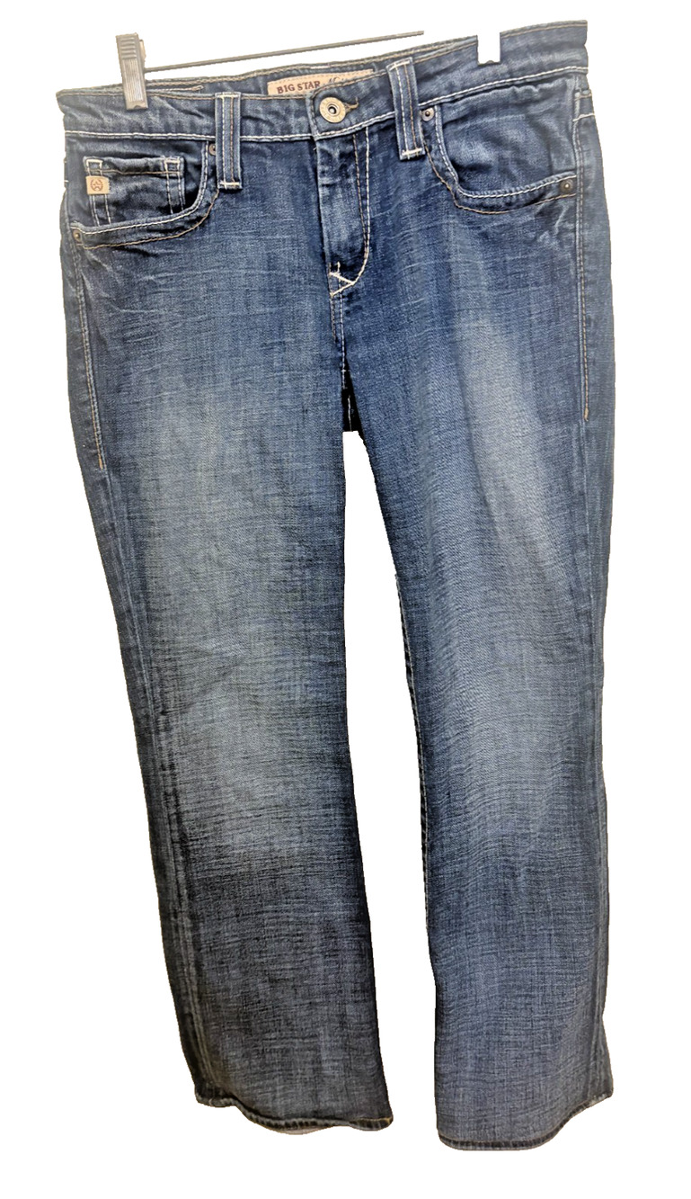 BIG STAR Maddie Jeans Womens 29R Mid Rise Fit Boot Cut Distressed Stretch